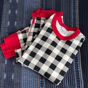 Hanna Andersson Woman’s Plaid Pajama Set with Red Trim